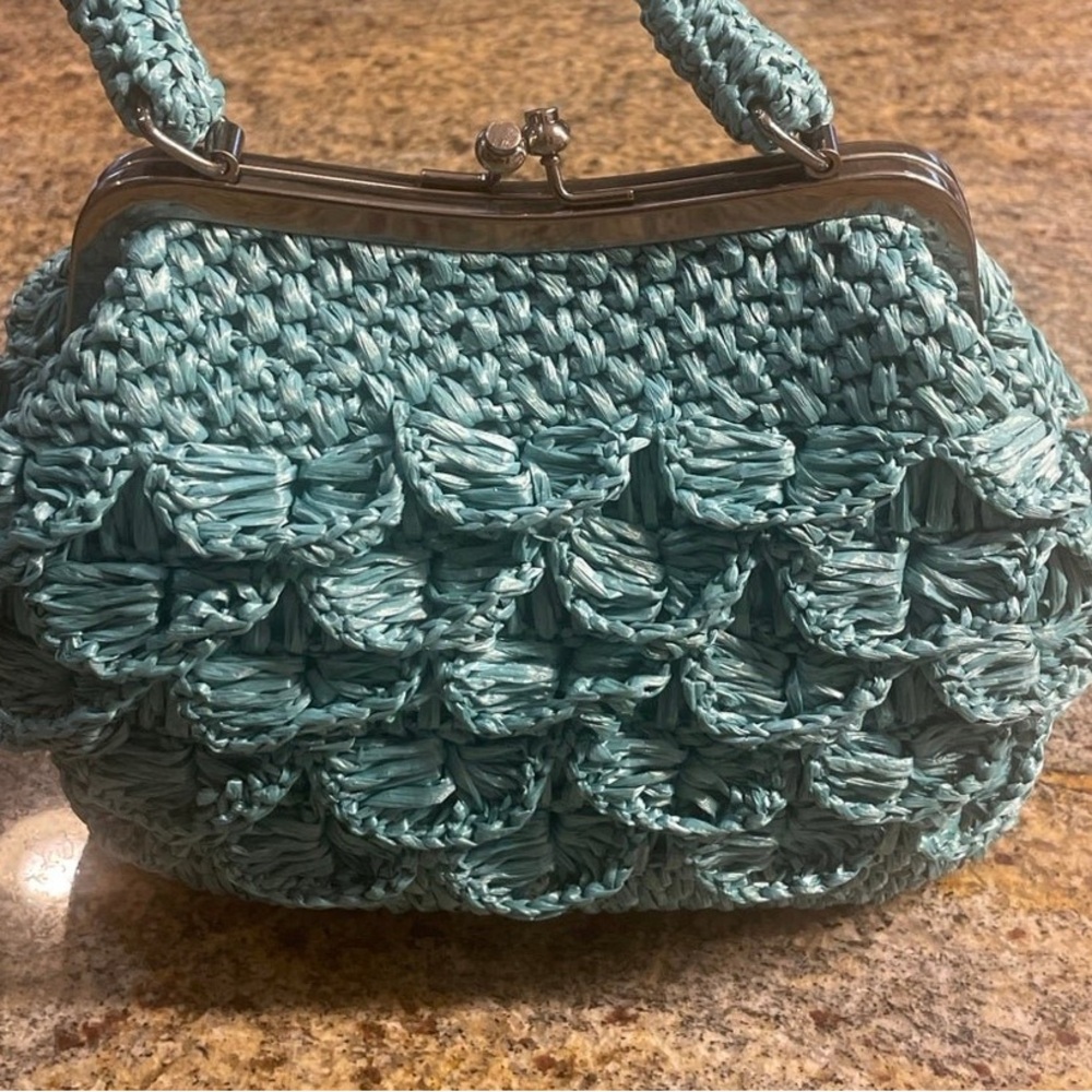 Patricia Nash Laureana Scalloped Raffia‎ Satchel Small - Picture 2 of 3